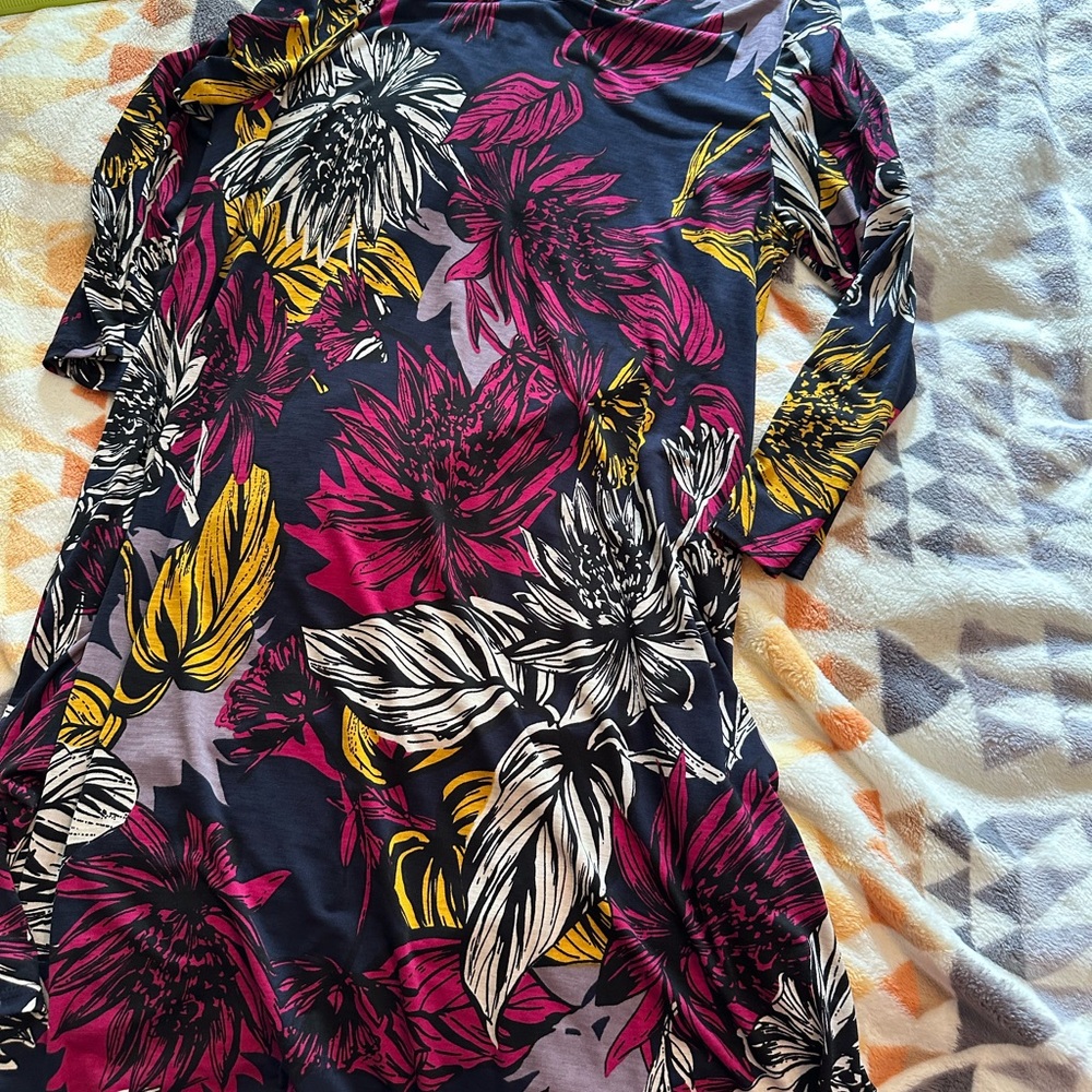 Honeyme Long Sleeve Floral Dress - Pink, Yellow, Black